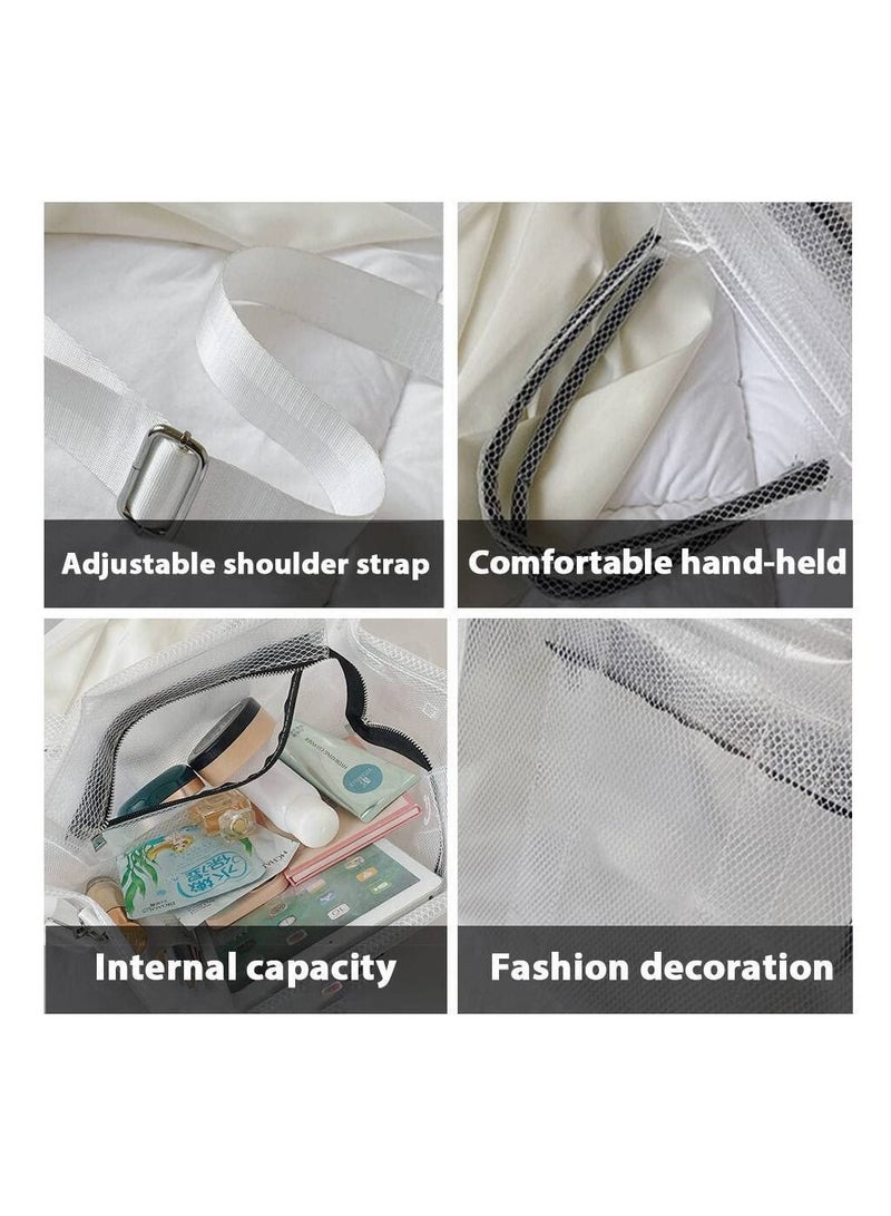 KASTWAVE Tote Bag, Clear Tote Bag for Women, Plastic Tote Bag, Work Transparent Shoulder Handbag, Crossbody Beach Bag, PVC Travel Bag for Sports Games, Travel, Beach, Pool, Stadium - Image 4
