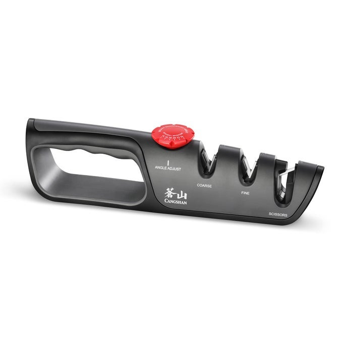 1026108 3STAGE ADJUSTABLE 1424 DEGREE PROFESSIONAL KNIFE SCISSOR SHARPENER BLACK