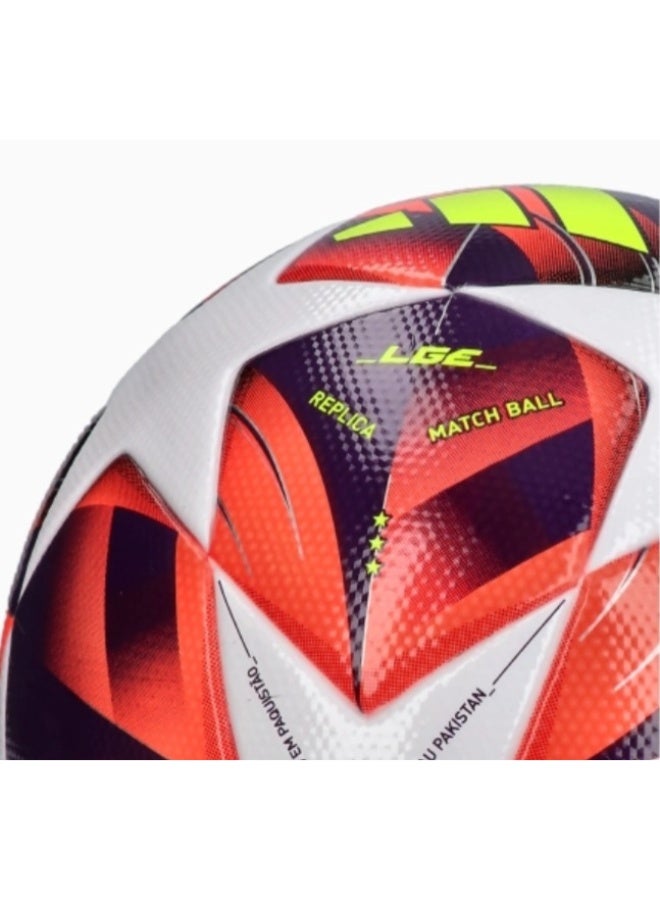 Adidas UEFA Women's Champions League 2024-2025  Laminated Football – Official Style Soccer Ball – Red/Purple/White – Size 5[Inflated] - Image 5