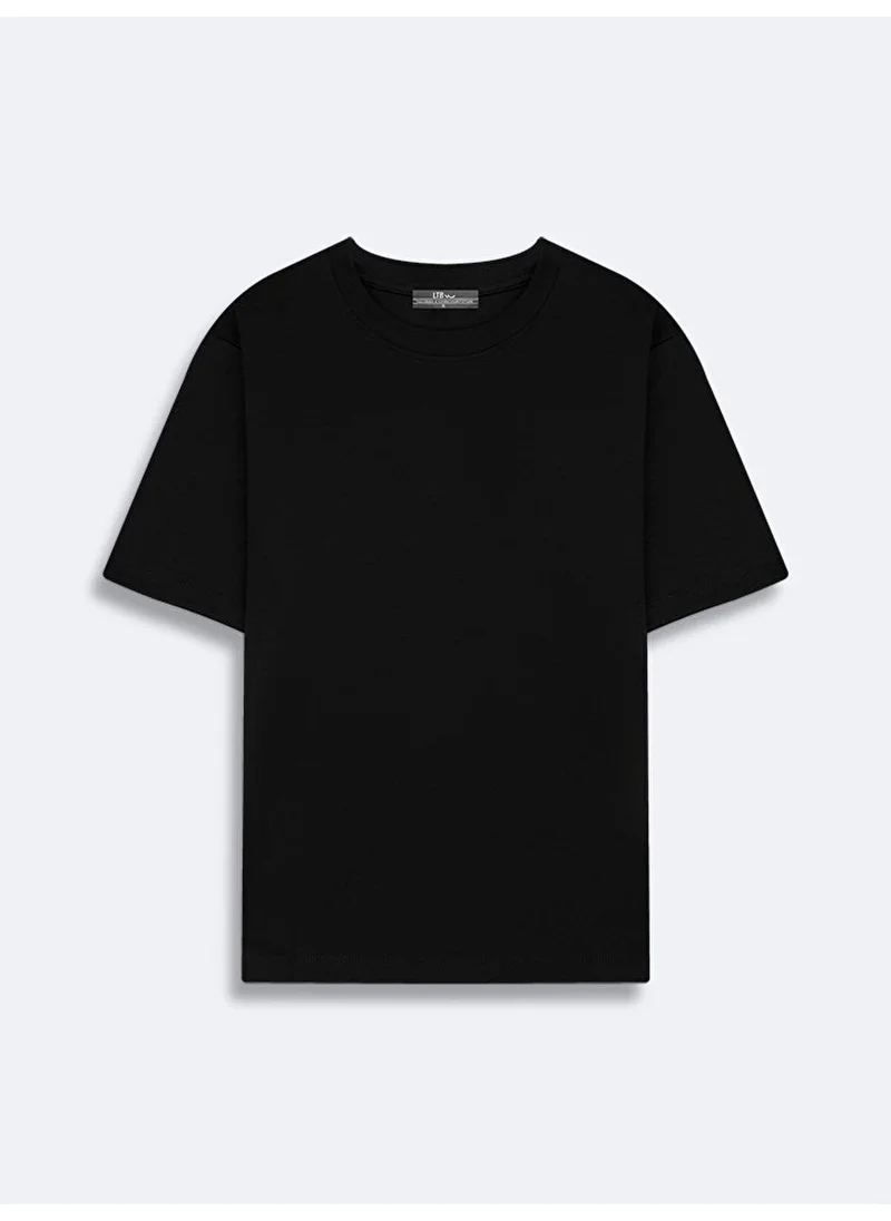 ال تي بي Zero Collar Basic Crop Black T-Shirt
