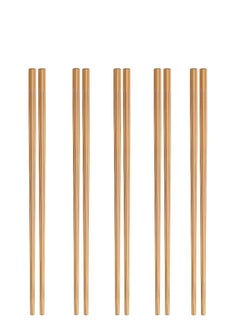 Generic 5 Pairs Reusable Bamboo Chopsticks - Long, lightweight chopsticks for sushi, rice noodles, and Asian dishes. Chinese and Japanese tableware  - Image 1