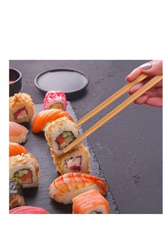Generic 5 Pairs Reusable Bamboo Chopsticks - Long, lightweight chopsticks for sushi, rice noodles, and Asian dishes. Chinese and Japanese tableware  - Image 2