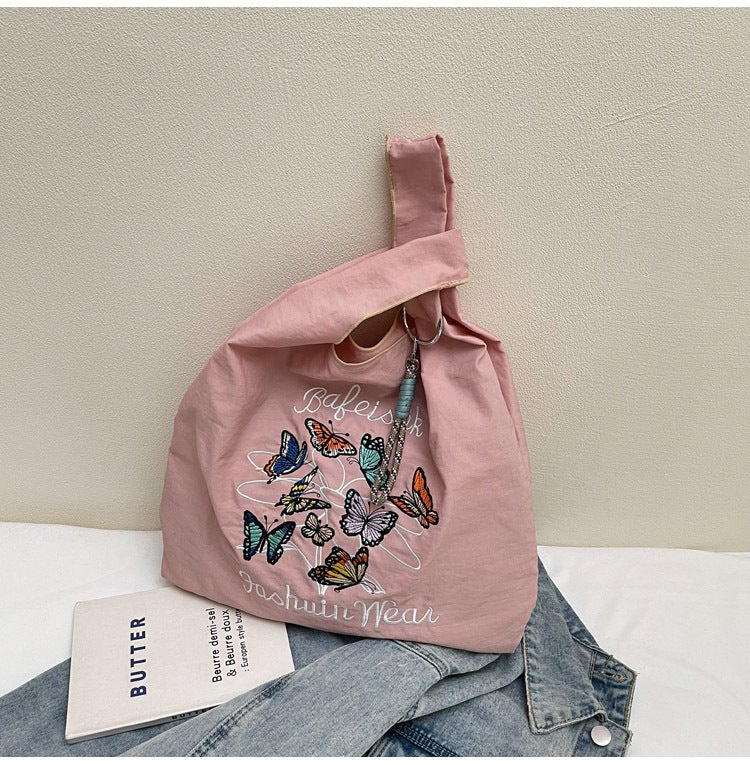 2025 Carefully Selected New Nylon Embroidered Bags Fashionable Large-Capacity Satchel Shoulder Shopping Bags