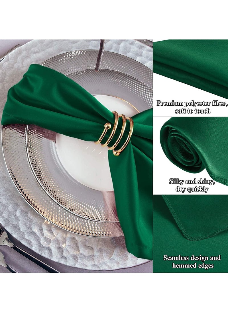 Joyelink Satin Napkins, Square Table Napkins, 10Pcs 17x17" Soft Dinner Napkins Elegant Silk Napkins for Dinner Wedding Parties, Soft Smooth Fabric Washable Napkins for Parties, Weddings Dinners  - Image 3