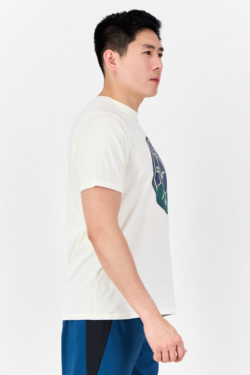 Reebok Men Sportswear Fit Short Sleeve Outdoor T-Shirt, Off White - Image 2