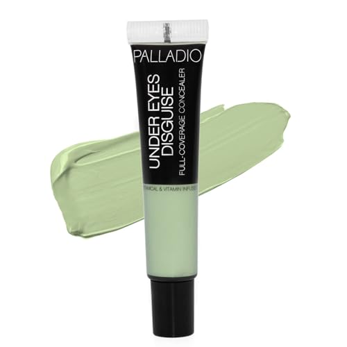 Palladio Full Coverage Concealer Creamy Face Under Eye Formula Disguises Dark Circles Blemishes Fine Lines Evens Skin Tone Green Tea - Image 1