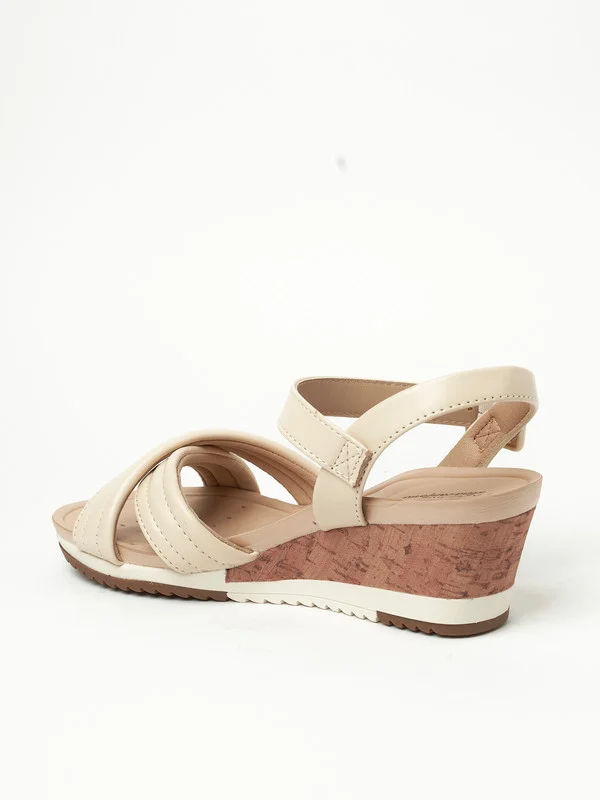 MODARE Ankle Strap Mid Heel Wedge Sandals