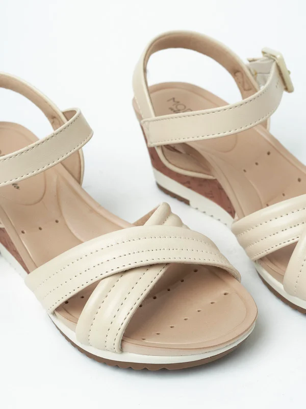 MODARE Ankle Strap Mid Heel Wedge Sandals