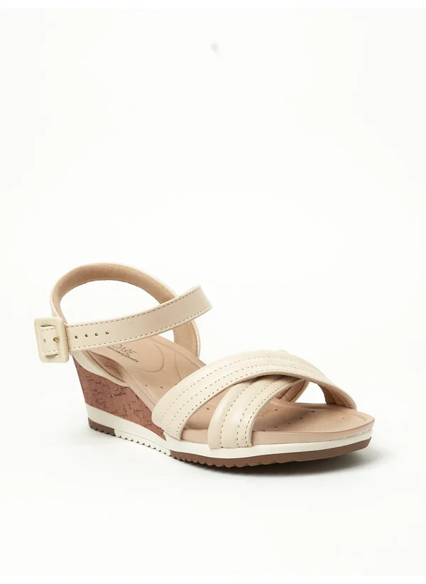 MODARE Ankle Strap Mid Heel Wedge Sandals