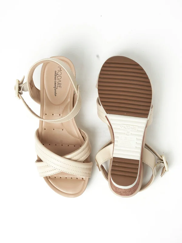 MODARE Ankle Strap Mid Heel Wedge Sandals