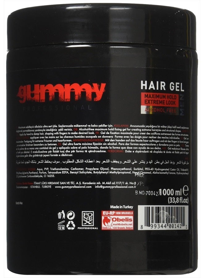 Gummy Alcohol Free Hair Gel, Red, 33.81 Ounce 1000 ml - Image 2