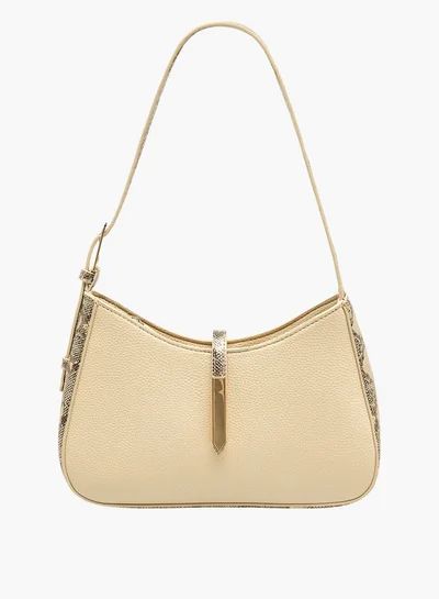 Flora Bella By Shoexpress Textured Shoulder Bag with Zip Closure