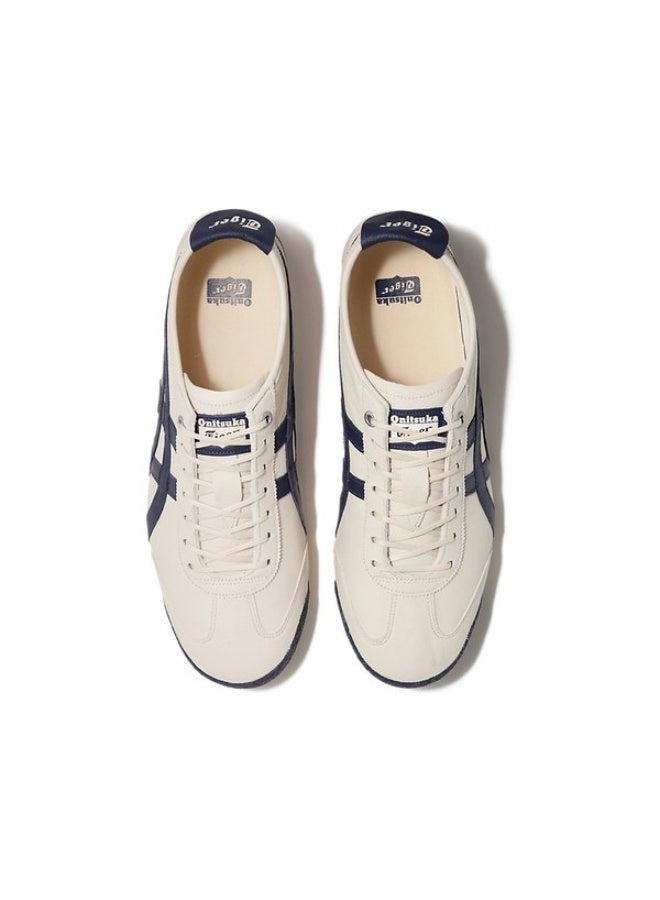 Onitsuka Tiger Mexico 66 Sd Low Top Shoes Beige/Navy Blue For Women/Men/Students - Image 3
