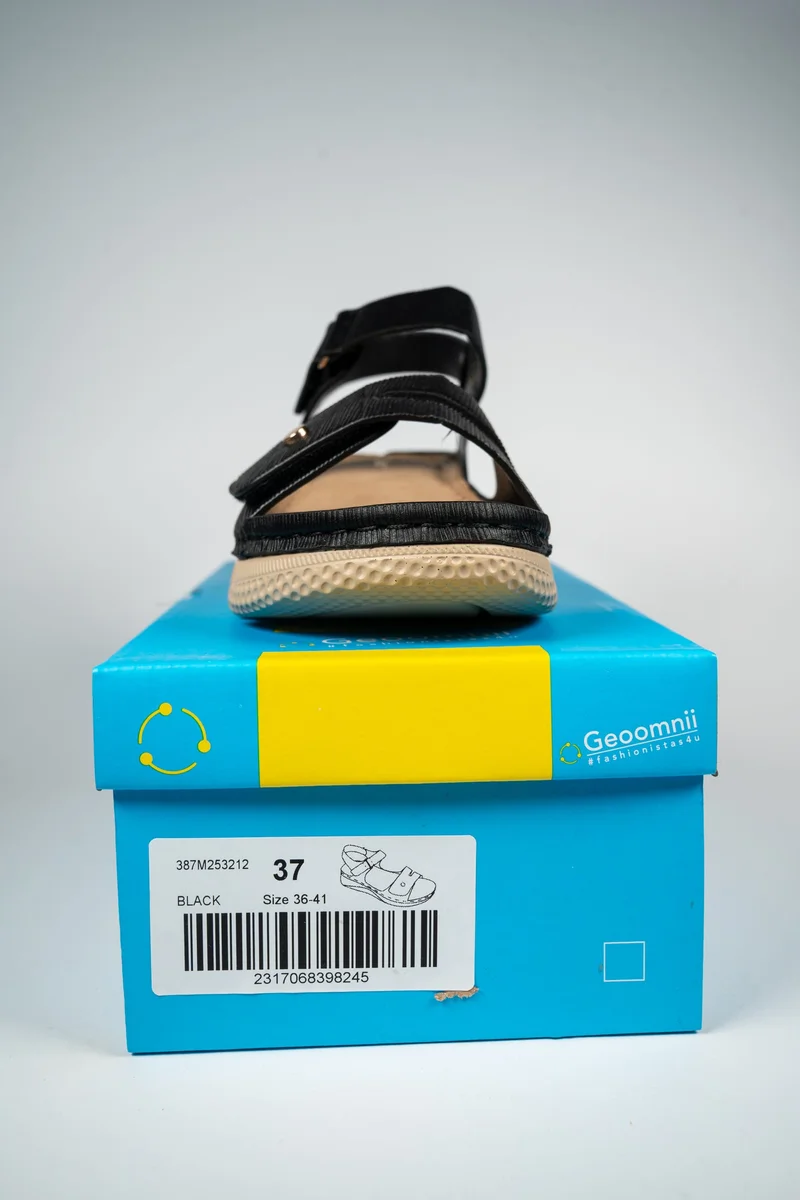 Geoomnii BLACK Geoomnii Comfort Slide Sandals for Women – Cushioned Slip-On Casual Sandals for Daily Wear, Home, Travel & Walking for Women | Best Price UAE