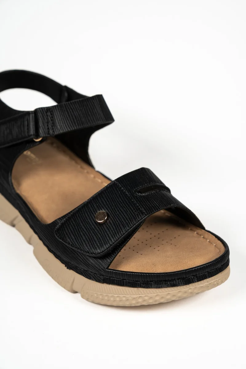 Geoomnii BLACK Geoomnii Comfort Slide Sandals for Women – Cushioned Slip-On Casual Sandals for Daily Wear, Home, Travel & Walking for Women | Best Price UAE