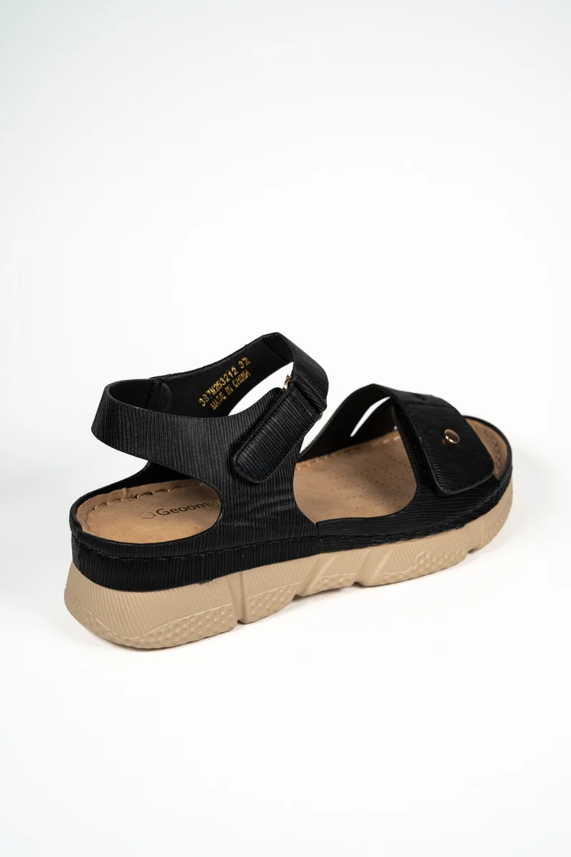 Geoomnii BLACK Geoomnii Comfort Slide Sandals for Women – Cushioned Slip-On Casual Sandals for Daily Wear, Home, Travel & Walking for Women | Best Price UAE