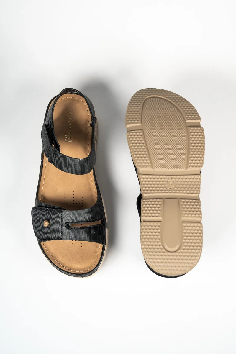 Geoomnii BLACK Geoomnii Comfort Slide Sandals for Women – Cushioned Slip-On Casual Sandals for Daily Wear, Home, Travel & Walking for Women | Best Price UAE