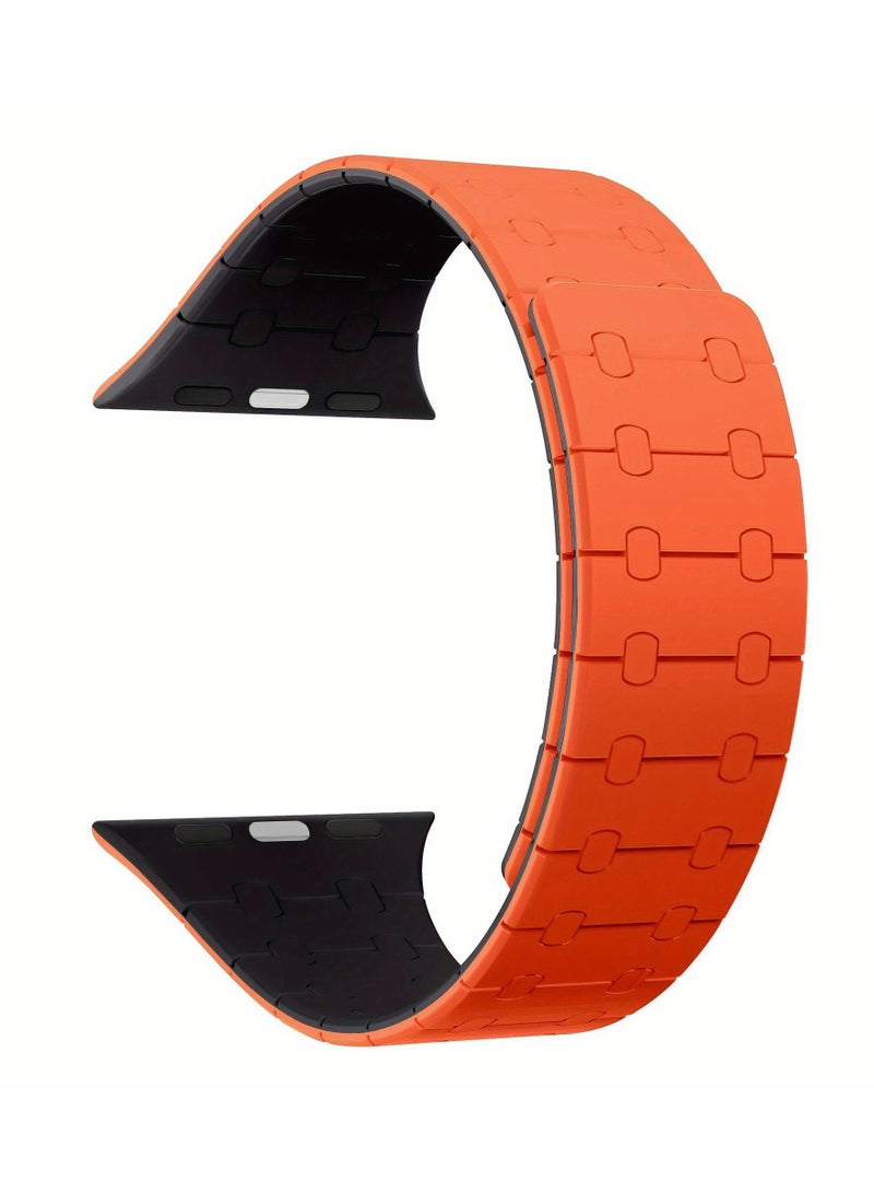 سوار سيليكون مغناطيسي لساعة IWatch Series Ultra 2 9/8/7/6/SE/5/4 لمقاس 44 مم 49 مم 42 مم 45 مم - Image 1