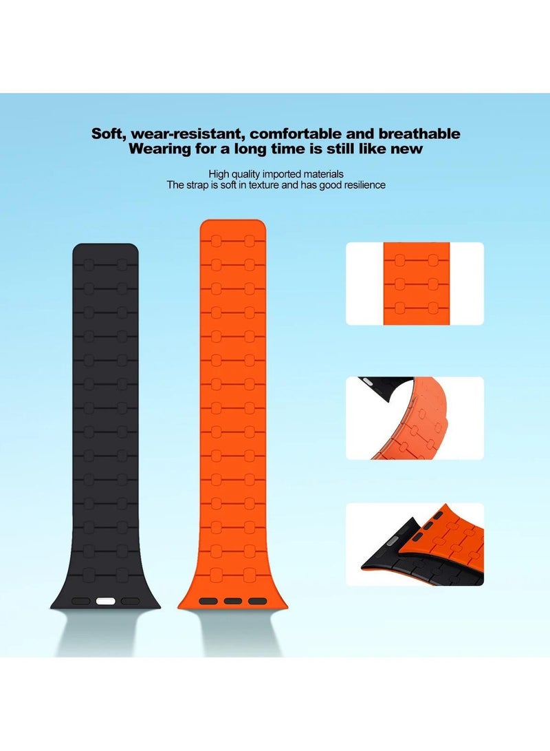 سوار سيليكون مغناطيسي لساعة IWatch Series Ultra 2 9/8/7/6/SE/5/4 لمقاس 44 مم 49 مم 42 مم 45 مم - Image 2