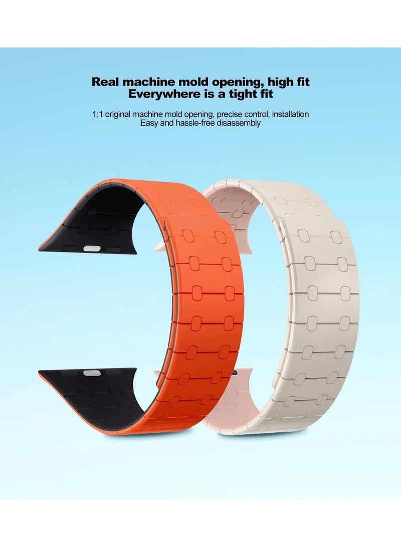 سوار سيليكون مغناطيسي لساعة IWatch Series Ultra 2 9/8/7/6/SE/5/4 لمقاس 44 مم 49 مم 42 مم 45 مم - Image 4