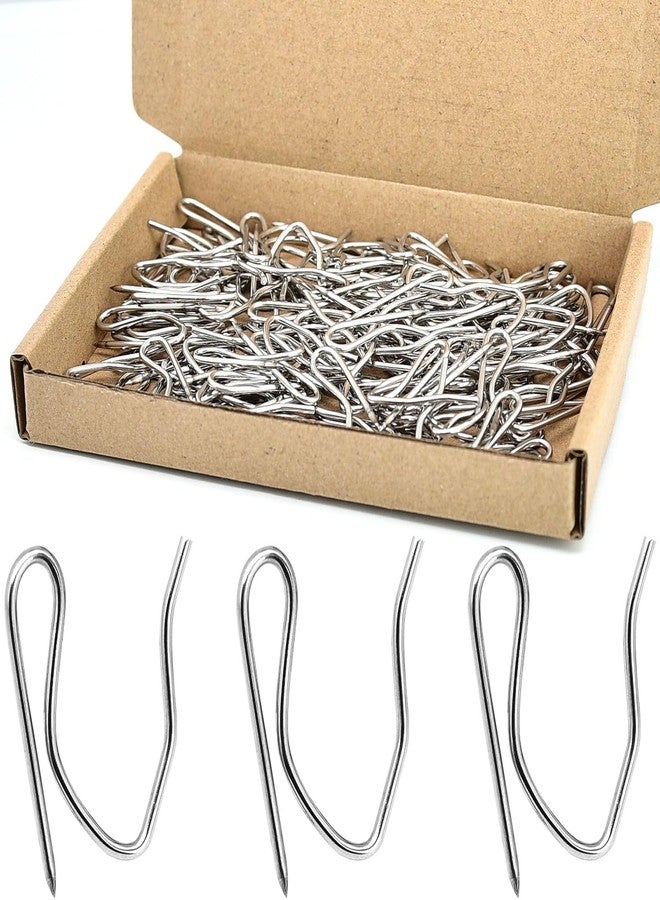 Surf turtle 100 Pcs Curtain Hooks, 1.2 Inch Stainless Steel Drapery Pin Hooks, Heavy Duty Window Door Shower Curtain Hangers - Image 1