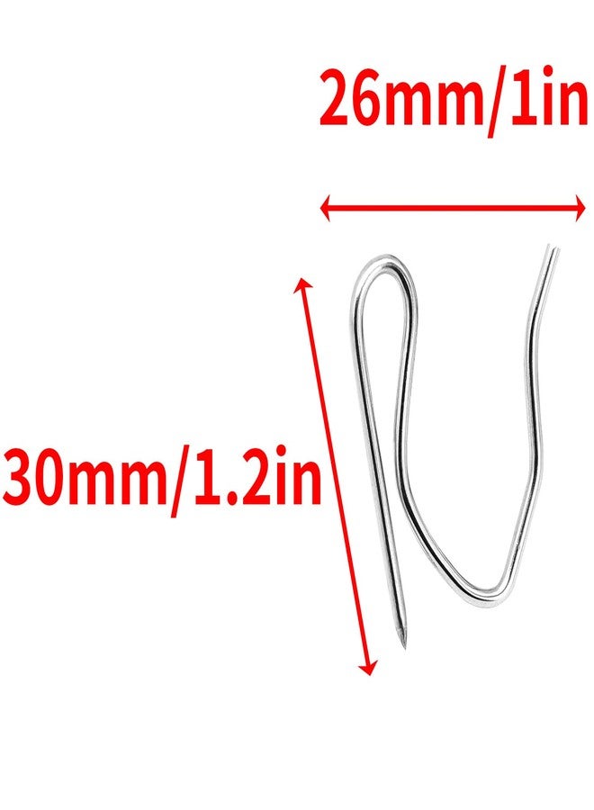 Surf turtle 100 Pcs Curtain Hooks, 1.2 Inch Stainless Steel Drapery Pin Hooks, Heavy Duty Window Door Shower Curtain Hangers - Image 2