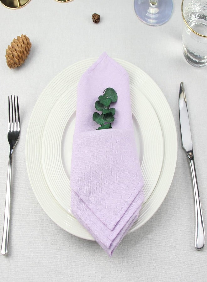 INFEI Solid Color Linen Blended Thin Dinner Cloth Napkins - Set of 12 (40 x 40 cm) - for Wedding Parties Events & Home Use (Lavender) - Image 2