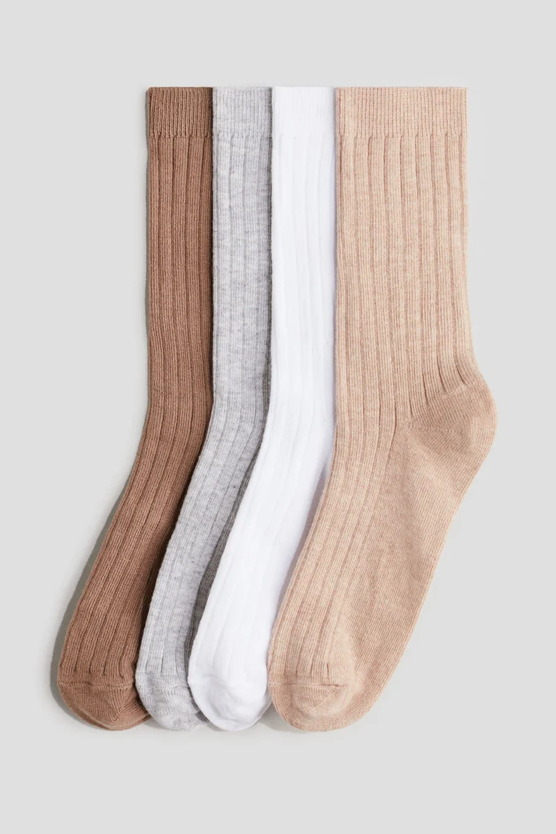 H&M 4-pack rib-knit socks