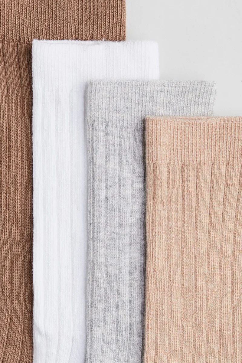 H&M 4-pack rib-knit socks