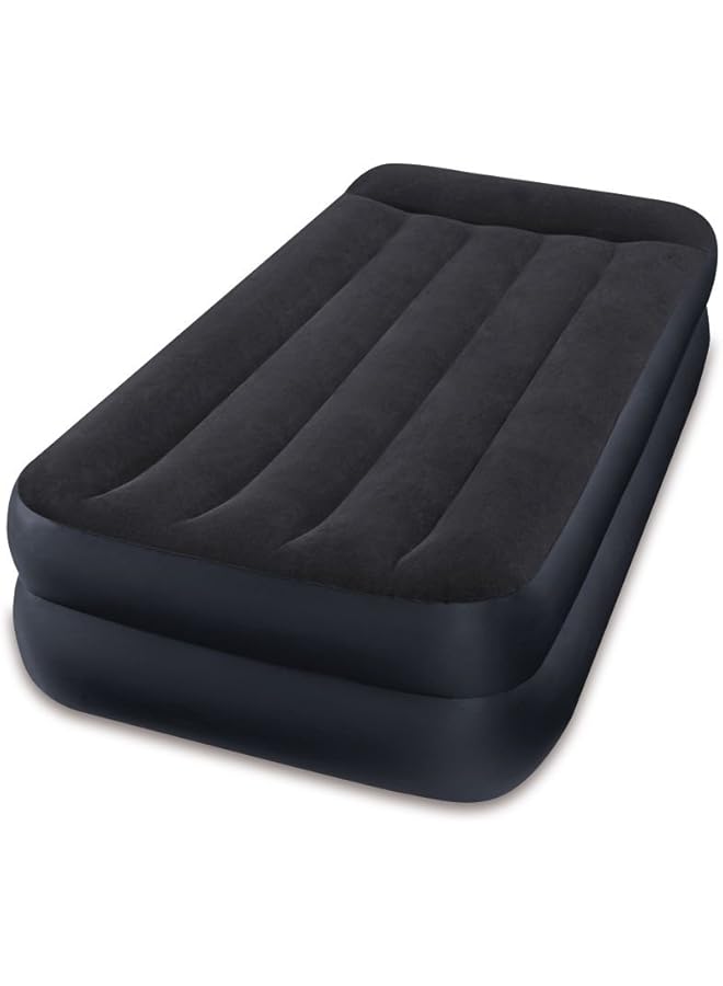 INTEX Twin Size Pillow Rest Raised Airbed with Fiber Technology and Built in Pump 64122