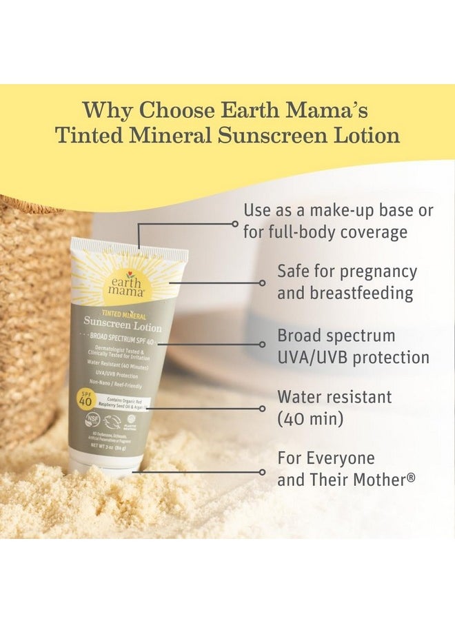 Earth Mama Earth Mama Tinted Mineral Sunscreen Lotion SPF 40, Contains Organic Argan and Red Raspberry Seed Oil, 3-Ounces, 2-Pack  - Image 2