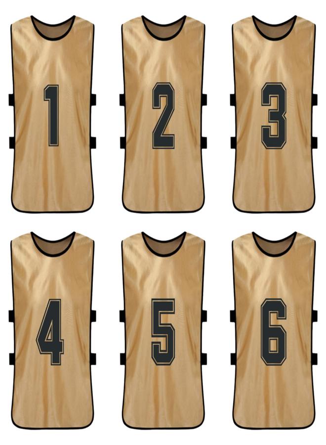 6 PCS Adults Soccer Pinnies Quick Drying Football Team Jerseys Youth Sports Scrimmage Soccer Team Training Numbered Bibs Practice Sports Vest - Image 2