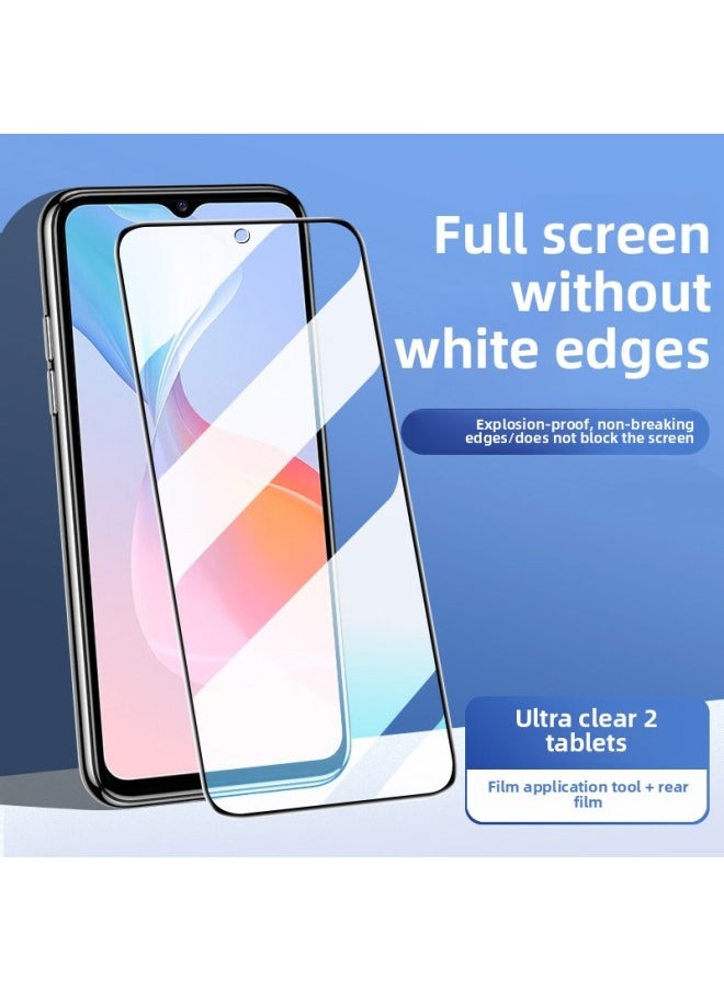 Generic Suitable For Vivoy53s Tempered Film Y53s Mobile Phone Vivo Full Screen Y53t Cover Blue Light 53s Anti Peep 53t HD-Colour:Thin Edge Tempered Film★Enhanced Explosion-proof [ultra-clear 2-piece Pack]★Free Artifact + Back Mask-Size:vivo Y53t  - Image 1