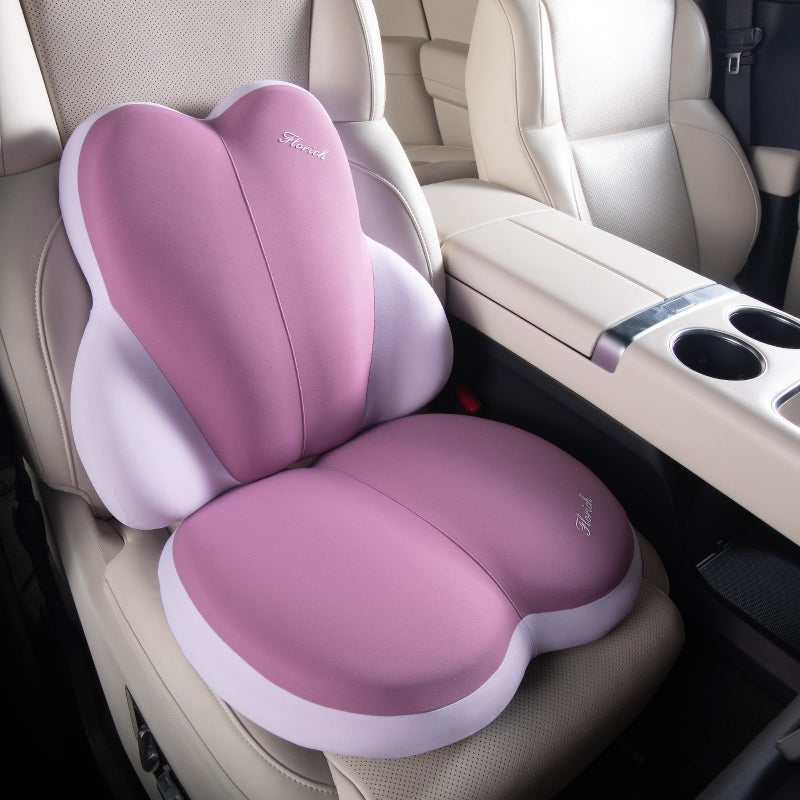 FLORICH Car Seat Cushion and Back Support for Car Ultrathick Memory Foam Office Chair Cushions with Lumbar Support Pillow for Sciatica & Back & Tailbone Pain Relief (Purple) - Image 1