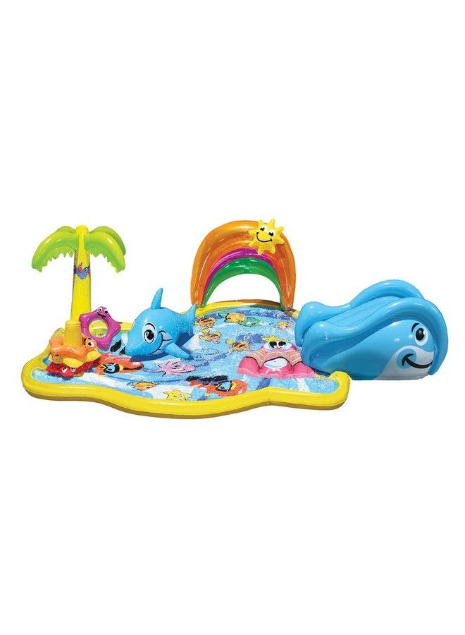 Banzai Splish Splash Water Park Jr Length: 90 In Width: 52 In Height: 24 In Junior Inflatable Outdoor Backyard Water Splash Toy - Image 2