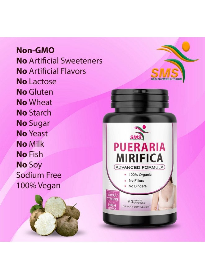 Pueraria Mirifica (Kwao Krua Kao) Supplement Pills - Pure Root 10:1 Concentrated White Extract Powder from Thailand, Premium Organic - Promotes Women's Health - 60 Veggie Capsules.