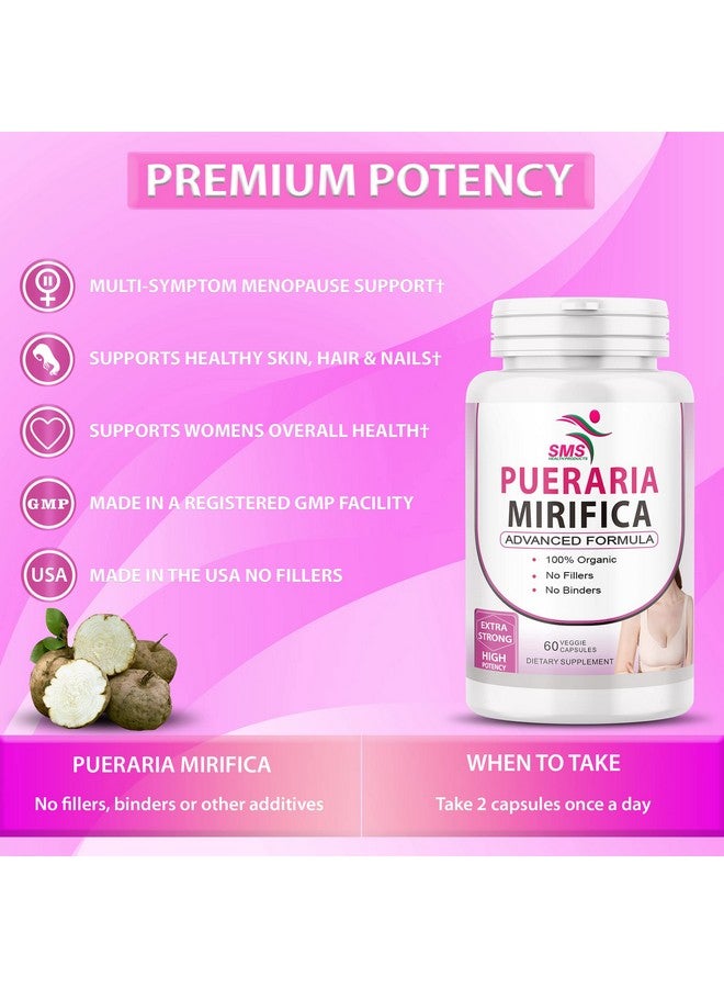 Pueraria Mirifica (Kwao Krua Kao) Supplement Pills - Pure Root 10:1 Concentrated White Extract Powder from Thailand, Premium Organic - Promotes Women's Health - 60 Veggie Capsules.