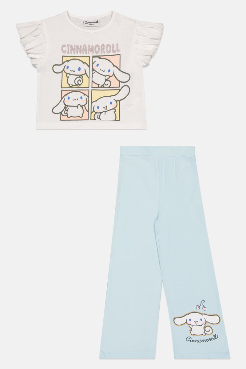 Cinnamoroll طقم بنات toddlers مكون من قطعتين بطباعة جرافيك، متعدد الألوان - Image 2