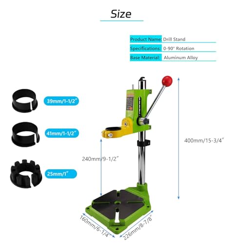 AeKeatDa Floor Drill Press Stand for Hand Drill, 90 Degree Rotating Adjustable Universal Bench Clamp Drill Holder Drill Press Adapter Workbench Repair Tool for Benchtop Repair - Image 2