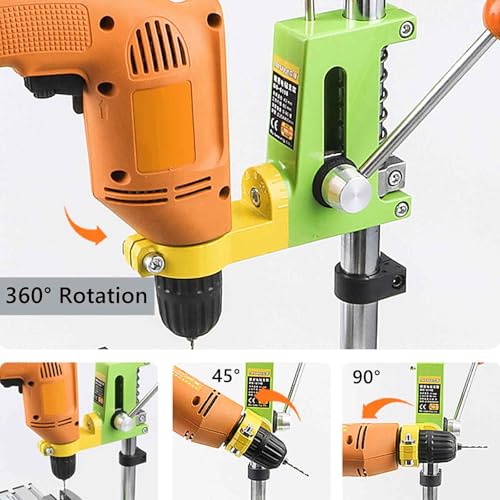 AeKeatDa Floor Drill Press Stand for Hand Drill, 90 Degree Rotating Adjustable Universal Bench Clamp Drill Holder Drill Press Adapter Workbench Repair Tool for Benchtop Repair - Image 5
