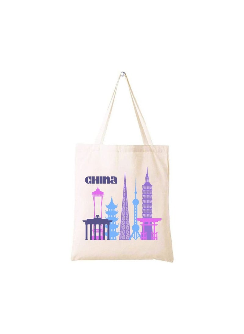 PRINTSHOP4ME Chinese New Year Cotton Bag-Eco-Friendly Canvas Cotton Tote Bag With Printed For Women-Reusable Bag,Party Gift Idea,Cotton Gift Bag-Perfect For School,Office And Travel - Image 1