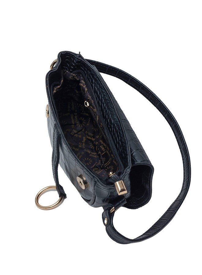 Donicy Curve Shape Croco Sling Bag - Image 5