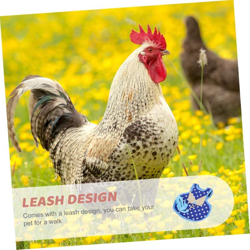Blue Chicken Harness And Leash Set Decorative Poultry Vest Costume Accessory - Image 3