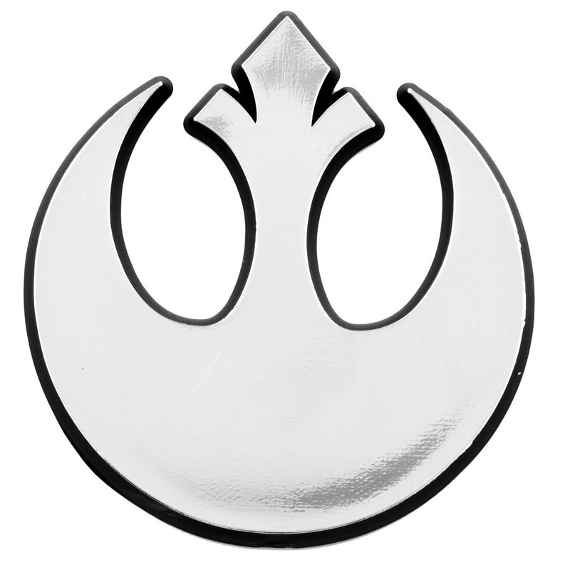 SW Rebel Alliance Logo Plastic Auto Emblem Silver3 x 3