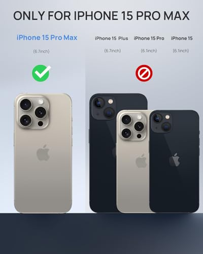 Lanhiem Magnetic for iPhone 15 Pro Max Case IP68 Waterproof Dustproof Case Compatible with Magsafe Builtin Screen Protector Full Body Heavy Duty Rugged Phone Cover 67 inch Natural - Image 3