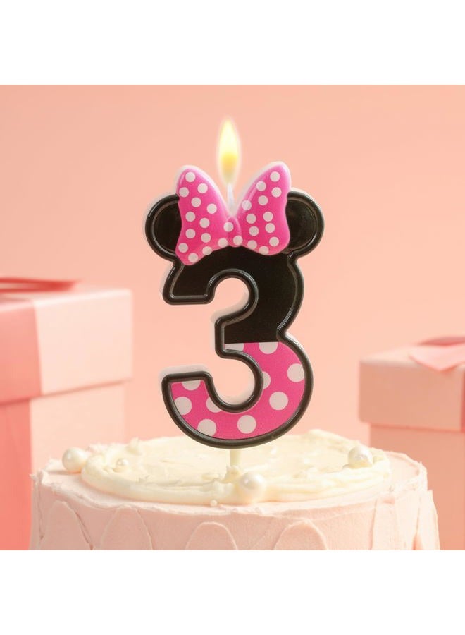 PHD CAKE 2.76 Inch Cartoon Pink and Black Mouse 3 Number Birthday Candles, Anime Cartoon Number Candles, Cake Number Candles, Party Celebration, Style Candle - Image 2