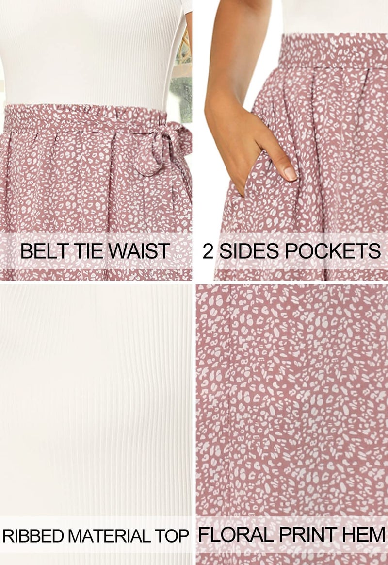 Zattcas Women 2026 Summer Dress Short Sleeve Ribbed Teacher Church Modest Casual Business Work Outfits Midi Dress with Pockets White Mauve M - Image 5