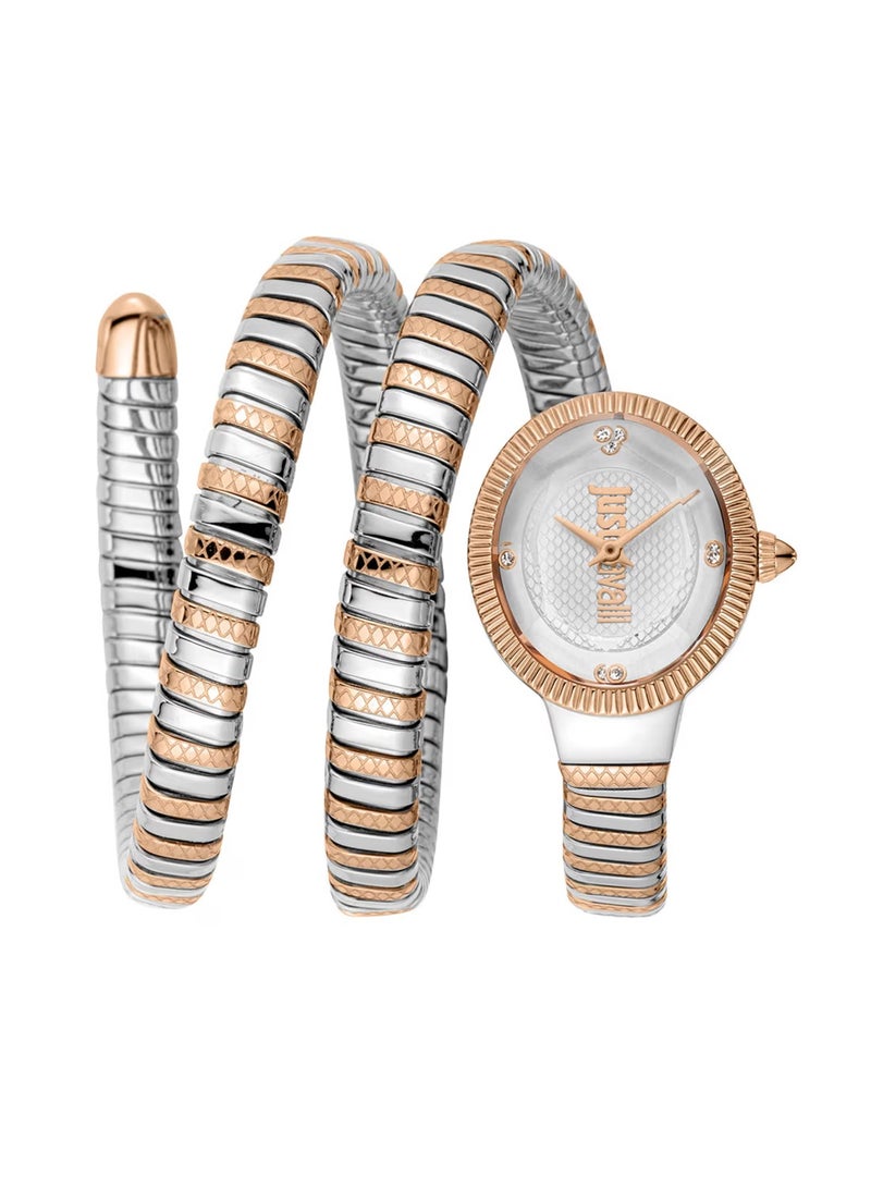 Just Cavalli ساعة نسائية بعد الحفلة أنالوج كوارتز باند ستانلس ستيل ثنائية اللون JC1L269M0065 - Image 1