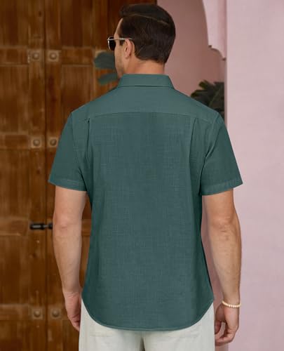Lion Nardo Linen Shirts for Men Short Sleeve Linen Button Down Shirts Hawaiian Shirt for Men Beach Shirt Summer Shirts - Image 2
