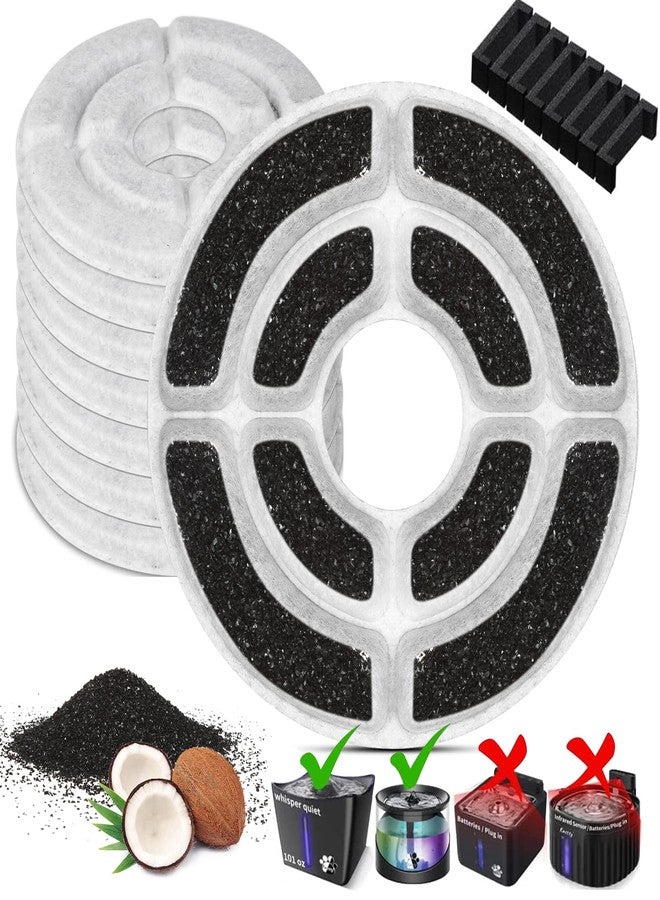 Kastty 8 Pack Replacement Filters L01- Activated Carbon & PP Cotton Cat Water Fountain Filters for Kastty FS21 Pet Water Fountains - Image 1